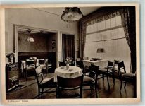 26316 W2930 Varel , Jadebusen - Kaffeestube Eisstube zur Mühle Cafe Inneres Blumen Lampe Tisch Stuhl