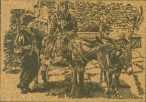 Porto-Vecchio Esel Ziege La Causette Ort lt. Stempel Korkkarte AK aus Kork