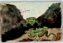 handgemalt Frosch 1902