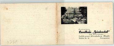 33184 W4791 Altenbeken KEINE AK Landhaus Friedenstal Klapp Karte