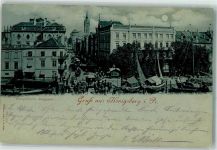 Königsberg Kaliningrad 1905 Mondschein Kneiphöfische Langgasse schiff