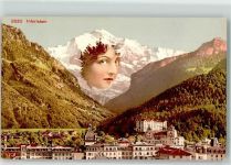 Interlaken Berggesicht Künstlerkarte
