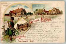 04103 O7000 Leipzig 1897 Lithographie Industrie u. Gewerbe Ausstellung Gemeindehaus 1897