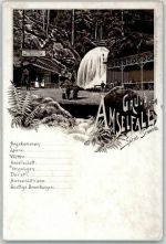 01824 O8324 Rathen Kurort , Sachs Gebrauchsspuren Gasthaus am Amselfall Vorläufer Lithographie