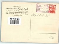Wappen mit Doppeladler und der Inschrift Für den österreichischen Olympiafond Olympiade 1936 1936 Gebrauchsspuren