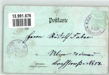 73728 W7300 Esslingen am Neckar 1897 Gebrauchsspuren Lithographie Altes Rathaus Pliensautor