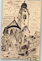 W7818 Niederrotweil Vogtsburg Federzeicnung Handgemalt 1904