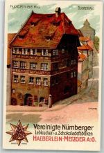 W8500 Nürnberg Werbung Haeberlein-Metzger sign. K. Mutter Lebkuchen Künstlerkarte
