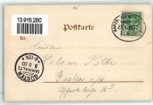 38855 O3700 Wernigerode 1900 Lithographie Steinerne Renne Schloß Wernigerode Bahnpost Zug 957
