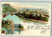 55543 W6550 Bad Kreuznach 1898 Gebrauchsspuren Lithographie Rheingrafenstein