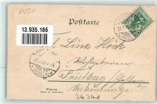 36341 W6420 Lauterbach Hessen 1903 Prägedruck Mädchen Wappen Ritter Gedicht Lithographie