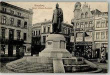 Graudenz Grudziadz 1915 Foto AK Denkmal Kaiser Wilhelm Litfaßsäule Geschäft Feldpost WK I