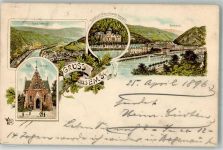 56130 W5427 Bad Ems 1896 Lithographie Ev. Kirche Russisch-Griechische Kapelle Kurhaus