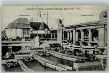 W4000 Düsseldorf Deutsch Nationale Kunstausstellung Musikpavillon Centaurengruppe Ausstellung 1907
