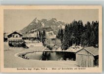 87527 W8972 Sonthofen , Oberallgäu 1919 - Blick auf Schießstätte un Grünten