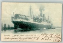 W2000 Hamburg D. Moltke Hapag Dampfpinasse Knackstedt & Näther Dampfer 1902