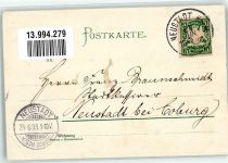 67433 W6730 Neustadt an der Weinstraße 1898 Lithographie Bahnhof Haardter Schloss Hetzel Denkmal Hambacher Schloss
