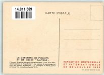 Serie 3 Nr. 6 Le Marchand de Poulets Volkstypen 1835 Ausstellung 1935 Künstlerkarte