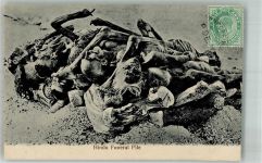 Hindu Funeral Pile Skelette Totenkopf Motiv Indien
