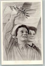 Prag Praha CS Cerveneho Krize 1951 Poitik Rotes Kreuz Künstlerkarte