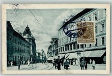 Zagreb 1929 Foto AK Litfaßsäule Geschäft Briefmarke Bildseite