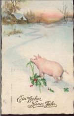 Schwein, Neujahr,S. B. AKU2 Neujahr 1925