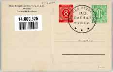 99423 O5300 Weimar , Thür 1945 - Modehaus Hans Kröger am Markt Sonderstempel Tag der Befreiung