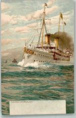 S.M. Yacht Hohenzollern Verlag Seeger Marine 1899 Lithographie / Künstlerkarte