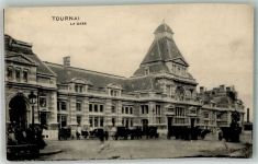 Tournai Foto AK Bahnhof