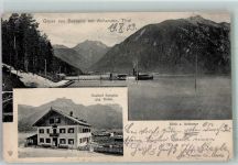 9521 Seespitz 1903 Foto AK Gasthaus Seespitz Achensee Landpost Maurach