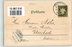 82467 W8100 Partenkirchen 1897 Gebrauchsspuren Lithographie Ottmar Zieher Gemse Tracht