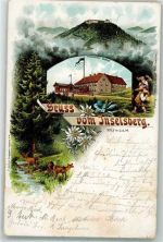 98599 O6083 Brotterode 1899 Lithographie Inselberg Preussisches Gasthaus