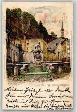 5020 Salzburg Lithographie Pferdeschwemme
