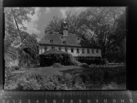 35423 W6302 Lich , Hess GLASNEGATIV Schlosspark Marstall