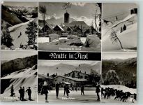 6600 Reutte 1959 Winter Lechtal Pfarr- Kirche St. Anna Eislaufplatz Bergbahn Seilbahn