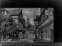 65510 W6270 Idstein GLASNEGATIV Rathaus u. Hexenturm .