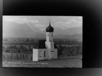82377 W8122 Penzberg GLASNEGATIV St.-Johannis-Rain m. Zugspitze