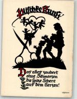 Scherenschnitt Plischke Kunst Plischke, G. Werbe AK