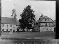 35789 W6292 Weilmünster GLASNEGATIV Rathausplatz u. Kirche