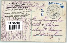W8150 Holzkirchen , Oberbay Kellnerin in bayerischer Tracht mit HB-Bierkrügen und Bierfass Werbung Gasthaus Kirchberger Feldpost WK I Dienstmädchen 1915