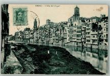 Girona Foto AK Vista del Onyar Marke bildseitig