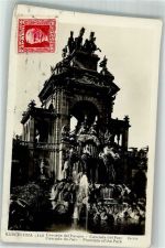 Barcelona Foto AK Brunnen Cascade du Parc Marke bildseitig