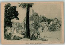 sign. Wohlgemuth Auf den Bergen die Burgen Künstler Künstlerkarte