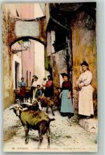 06130 Grasse Foto AK Ziege Tracht Gasse La Rue de l´Evéche