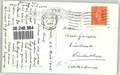 Leeds 1948 Foto AK Postamt Denkmal Straßenbahn