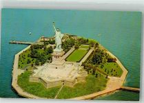 New York City Foto AK Fliegeraufnahme Denkmal Freiheitsstatue