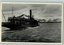 Dampfer in voller Fahrt Starnberger See Raddampfer Gebrauchsspuren