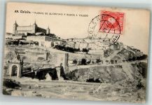 Toledo 1909 Foto AK Puente de Alcantara Marke bildseitig