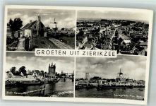 4301 Zierikzee Foto AK Windmühle Hafen Engelse Kade