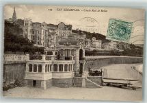 San Sebastian Donostia 1913 Foto AK Casete Real de Banos Marke bildseitig
